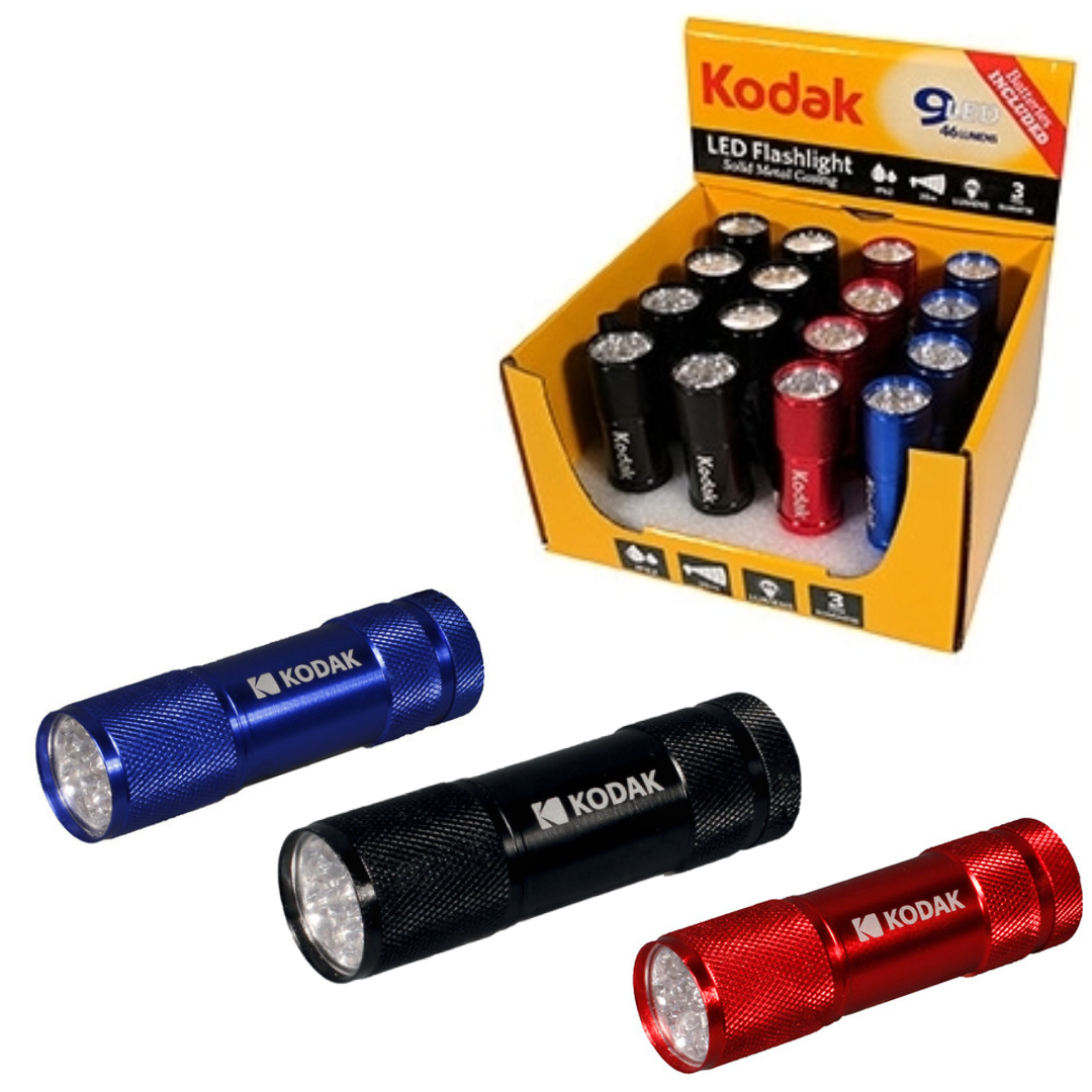 Linterna Llavero KODAK con 9 LED y bandeja para mostrador de 16 piezas